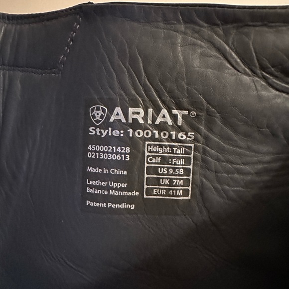 ARIAT VOLANT, FRONT ZIP, FULL CALF, WNS sz 9.5. BLACK. NWT - Picture 11 of 16